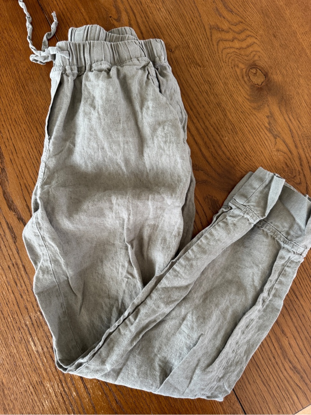 Linen olive green Pants - Picture 4 of 5